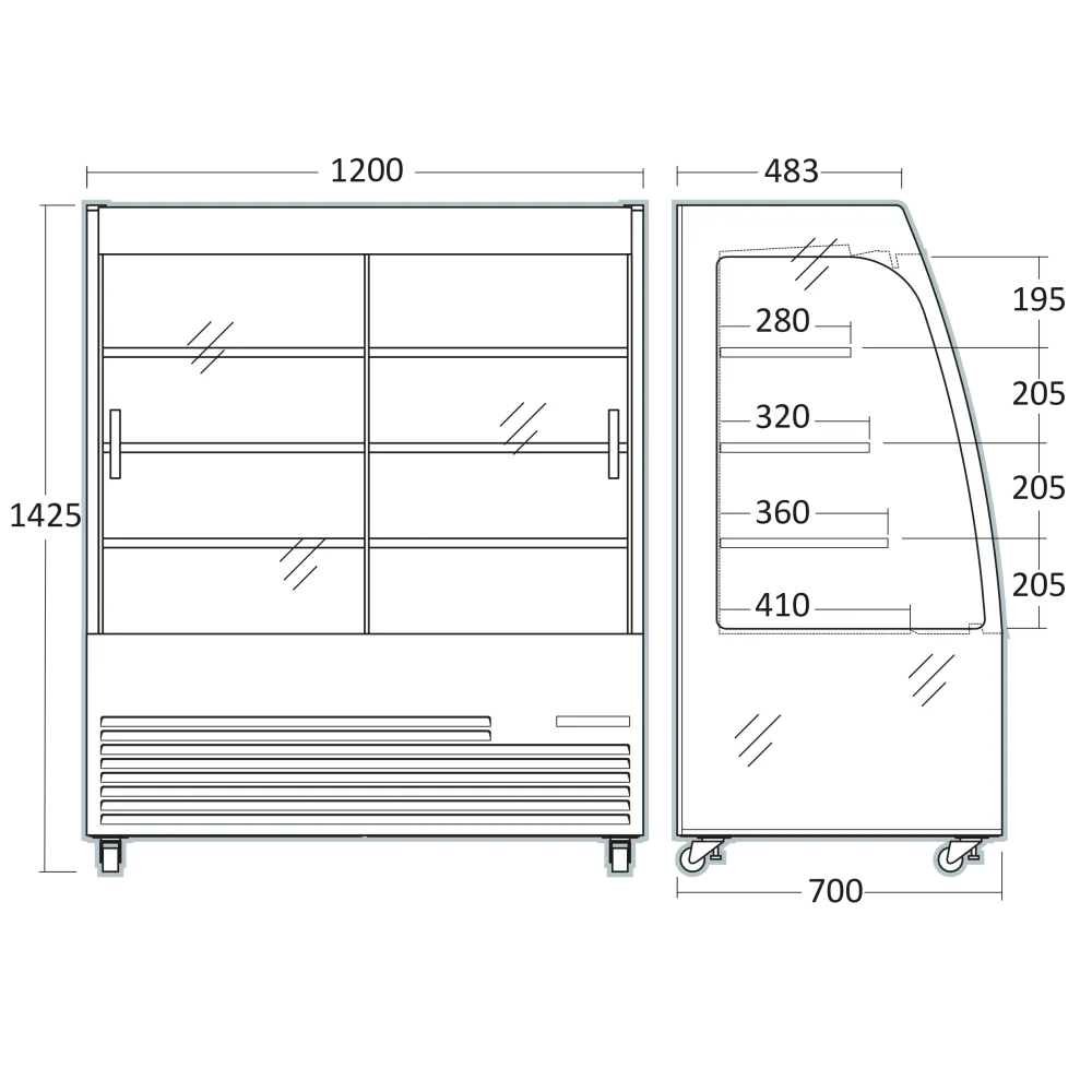 Šalta vitrina 283L OFC120BG (263114OFC120BG)