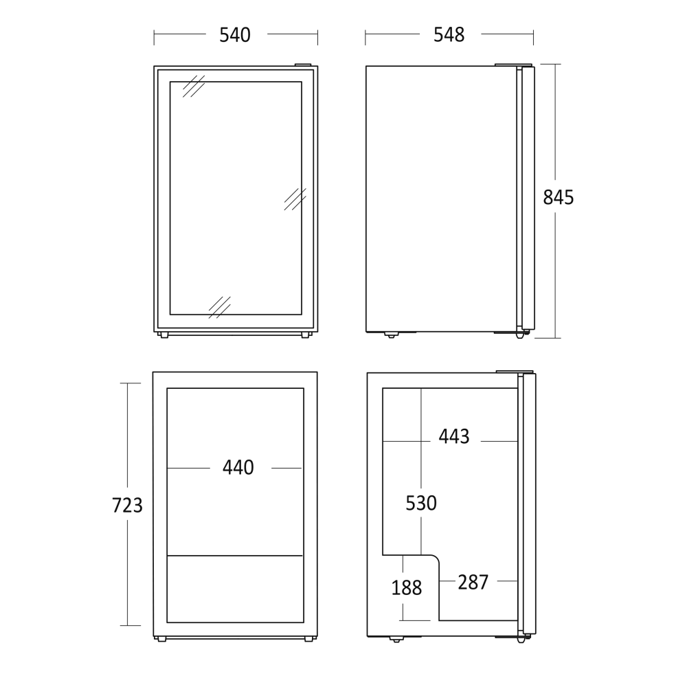 šaldytuvas-vitrina 115L DC126BB (35311110000DC126BB)