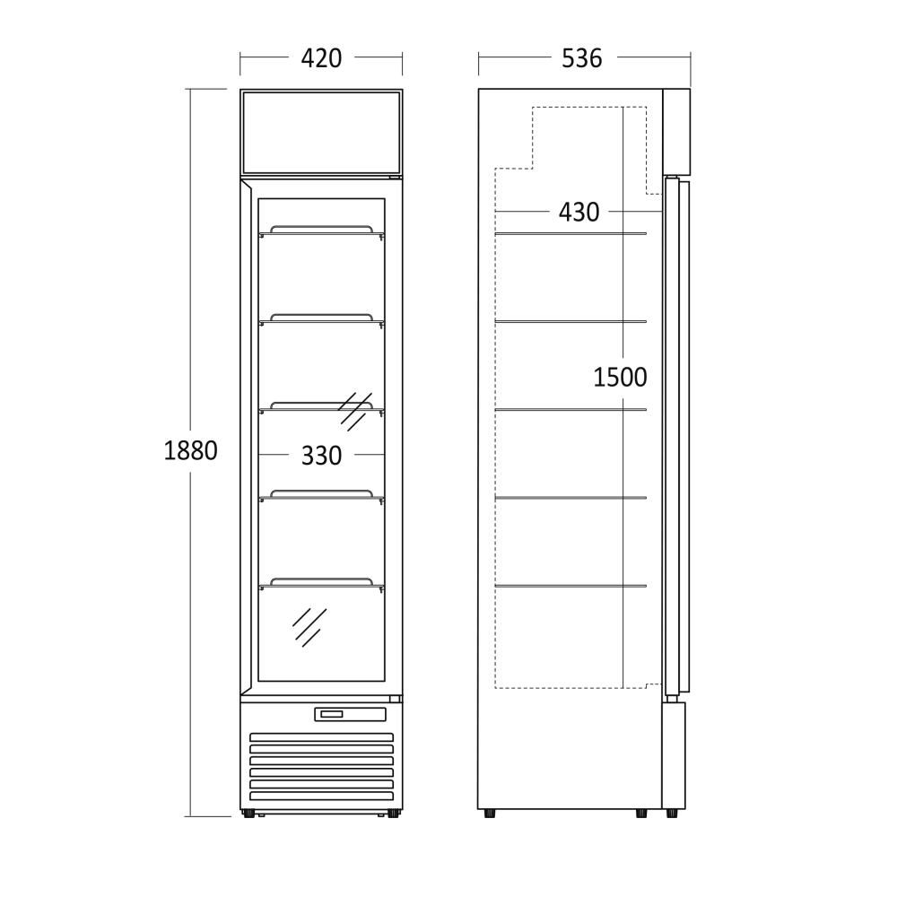 Šaldytuvas-vitrina 155L DCC159BD (263111DCC159BD)