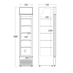 Šaldytuvas-vitrina 155L DCC159BD
