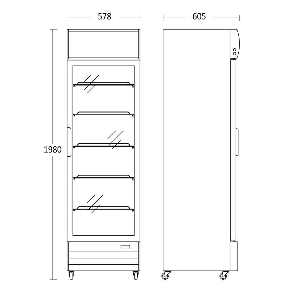 Šaldytuvas-vitrina, baltas 280L SD 417 E (26310417E110000)