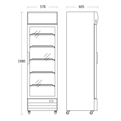 Šaldytuvas-vitrina, juodas 280 l SD 417 BE