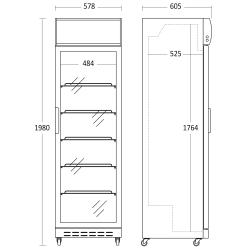 Šaldytuvas-vitrina, baltas 360L SD 420 E