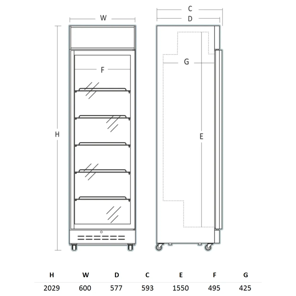 Šaldytuvas-vitrina 274L DCC360BD (263111DCC360BD)