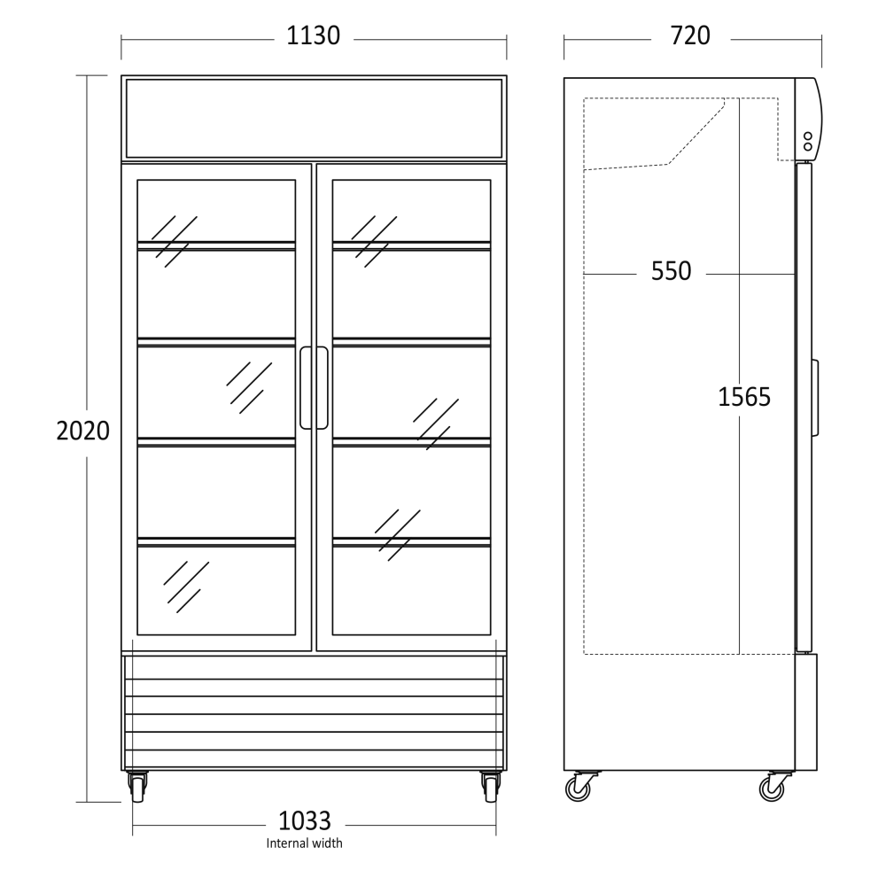Šaldytuvas-vitrina, baltas 758L SD 1002 HE (26311002HE310000)