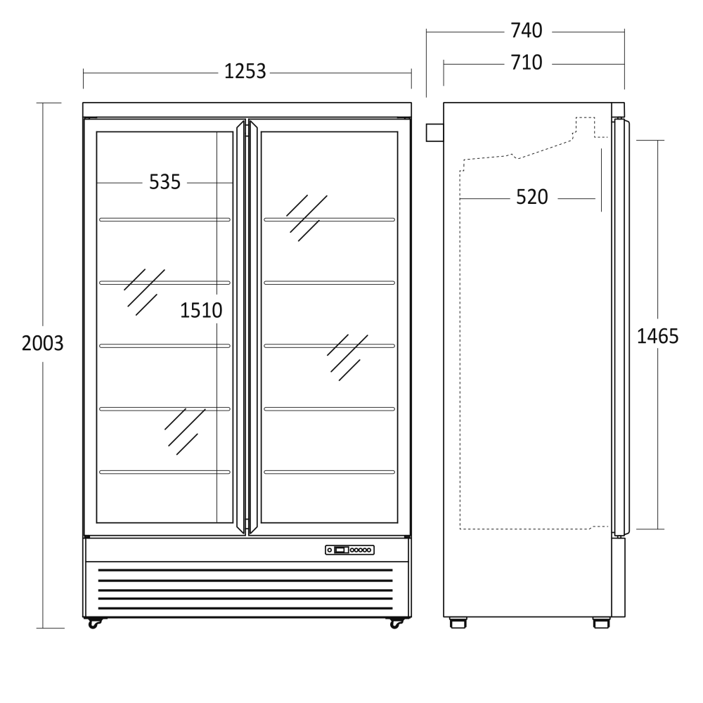 Vitrininis šaldytuvas 809L DC1080BB (25311110000DC1080BB)