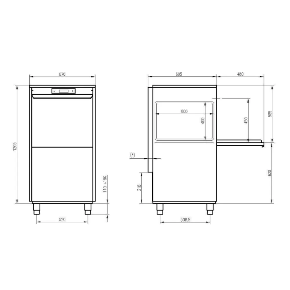 Indaplovė, 500x600mm, UK 55/45 EPI PRS (UK55/45EPIPRS)