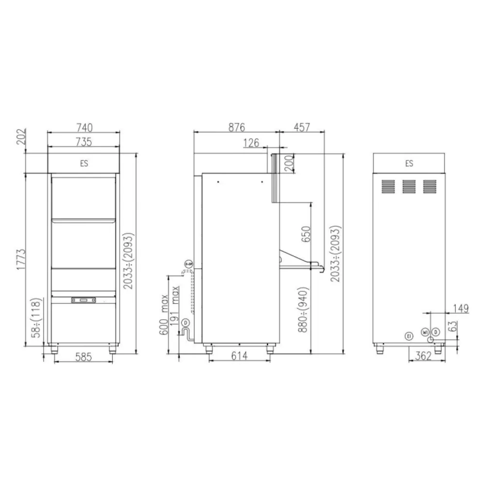 Puodų ir keptuvių plovimo mašina, 565 × 690 mm, UK 55/80 EPI ES (UK55/80EPIES)