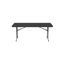 Sulankstomas stalas 183 × 76 cm, juodas