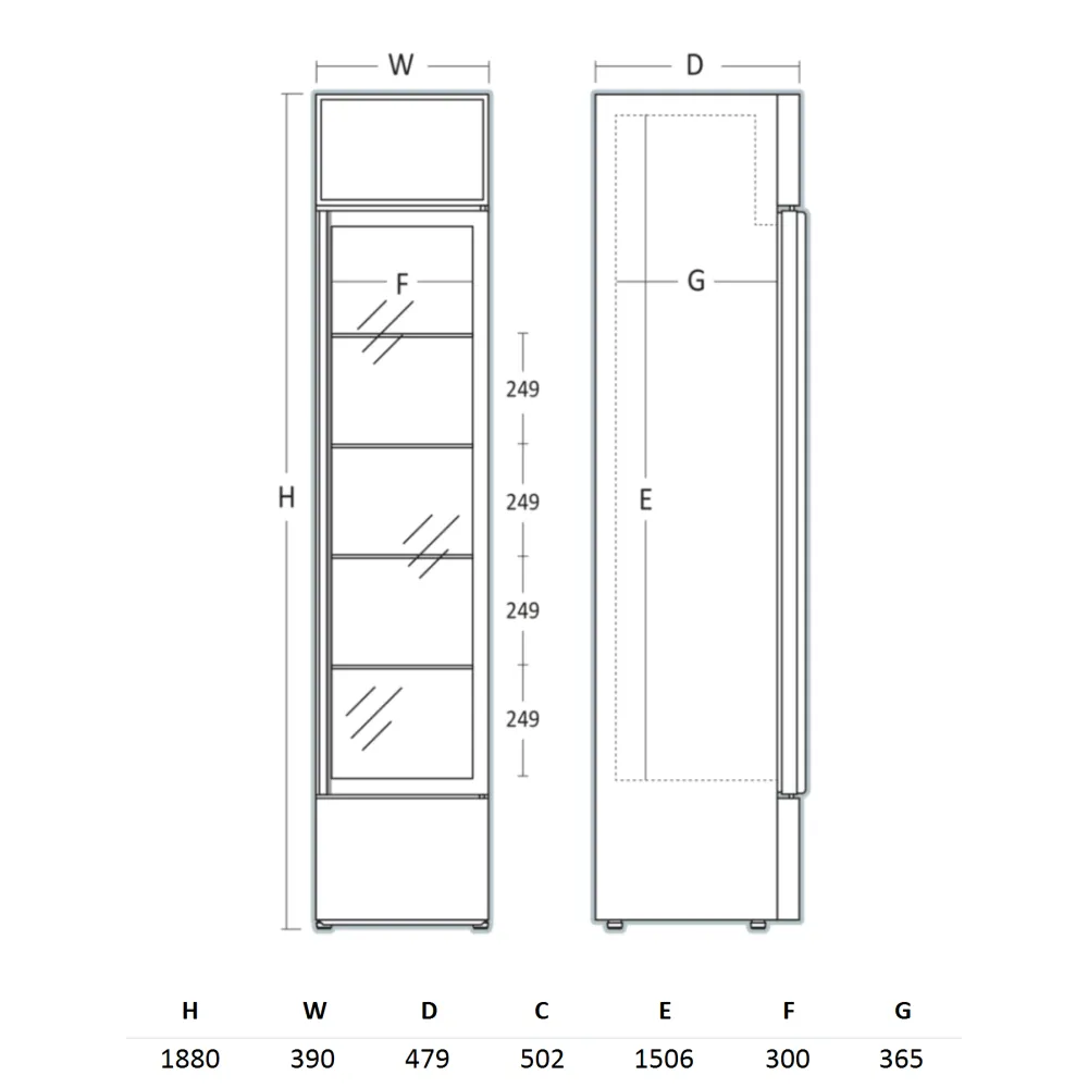 Šaldytuvas-vitrina, juodas 133 l DCC217BD (263111DCC217BD)