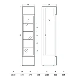 Šaldytuvas-vitrina, juodas 133 l DCC217BD