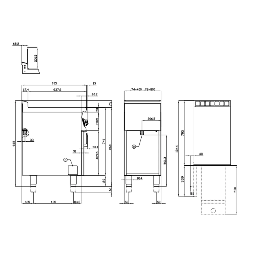 Elektrinė gruzdintuvė su neutraliąja spintele 45L F45-78ETX (08090835X)