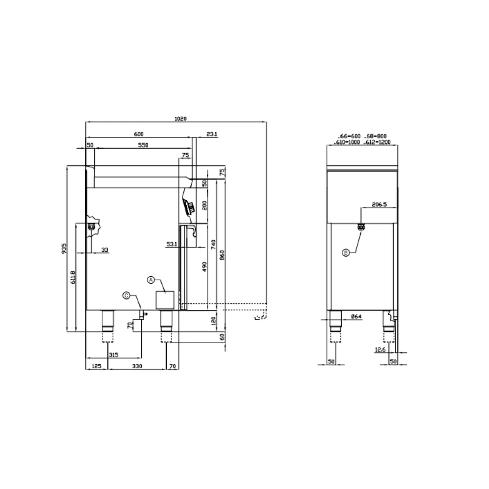 Dujinė viryklė su orkaite CF4-68G/V (06680850)