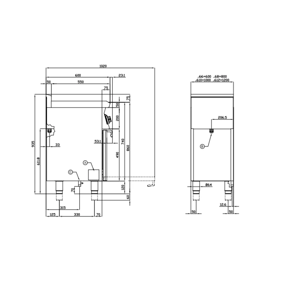 Dujinė viryklė su elektrine orkaite CF4-68GEM/V (06690860)