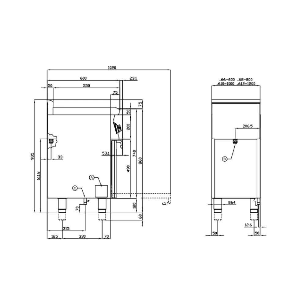 Dujinė viryklė su elektrine orkaite CF4-68GEM (06690861)