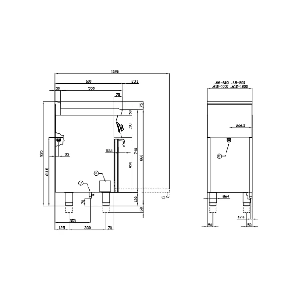 Dujinė viryklė su elektrine orkaite CFM6-610GEM/V (06691062)