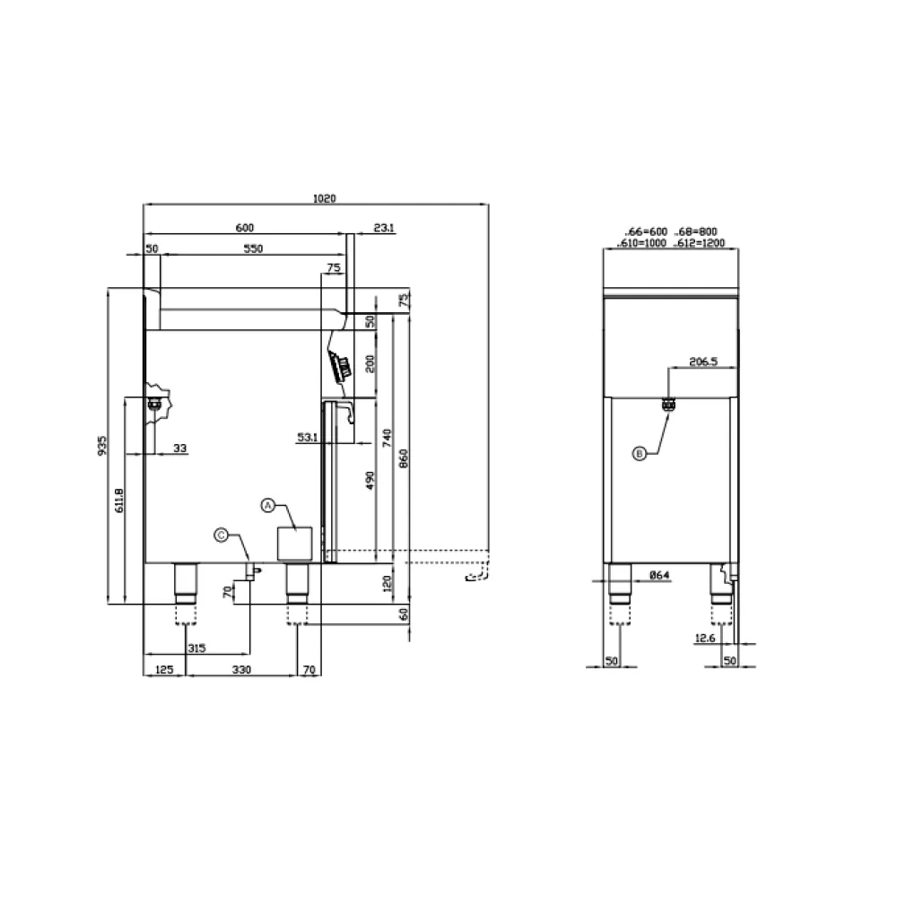 Dujinė viryklė su elektrine orkaite CF4-68GEM (06790861)