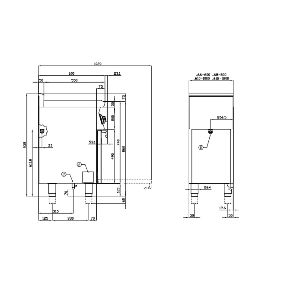 Dujinė viryklė su elektrine orkaite CF3-612GEMV (06791261)