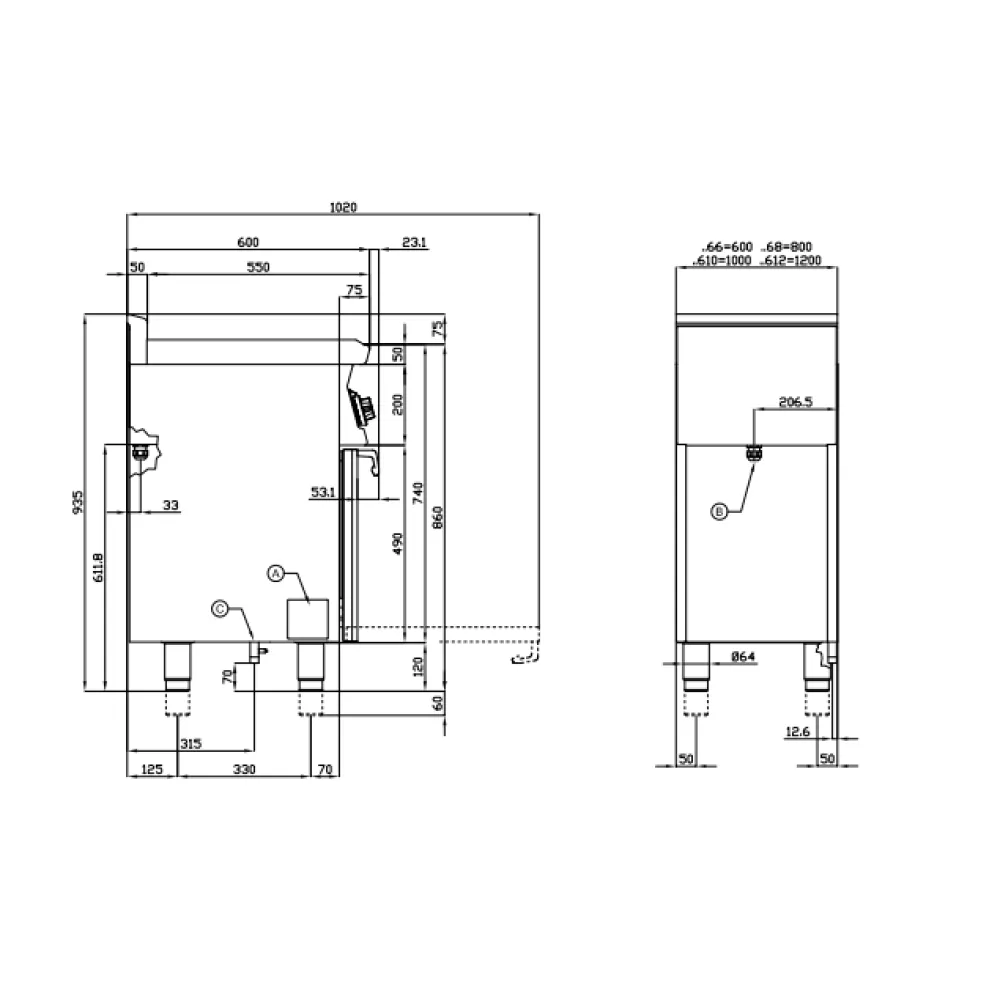 Dujinė viryklė su elektrine orkaite CFM2-68GEM (06790863)