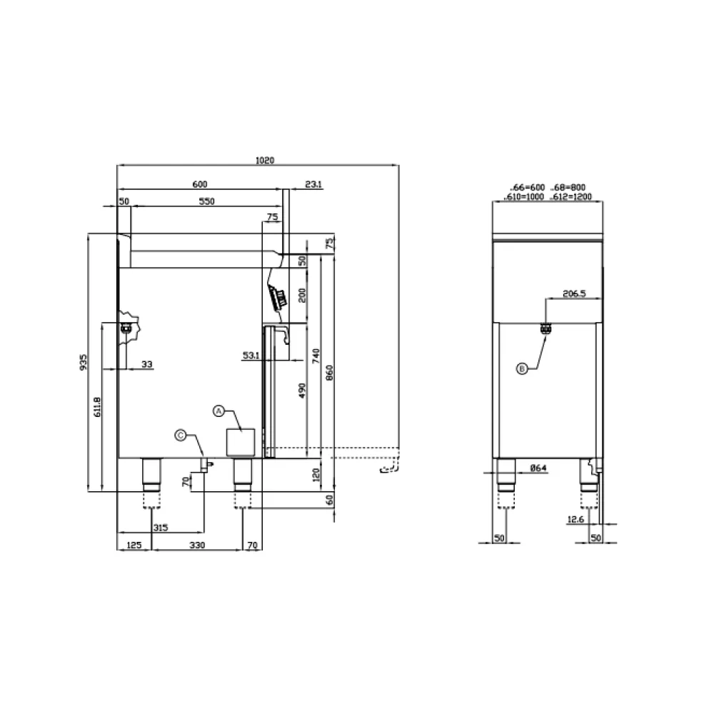 Dujinė viryklė su elektrine orkaite CFM2-68GEM/V (06790862)
