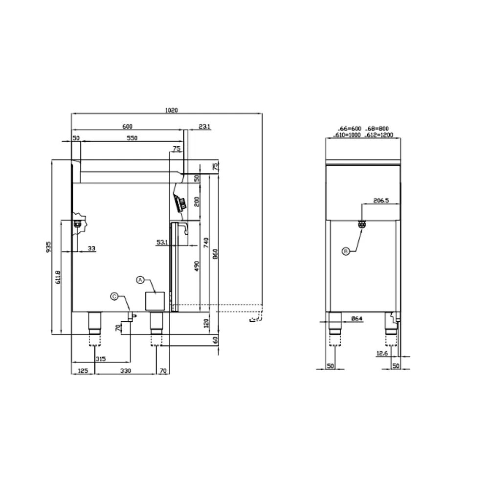 Dujinė viryklė su elektrine orkaite CFM3-612GEMV/V (06791262)