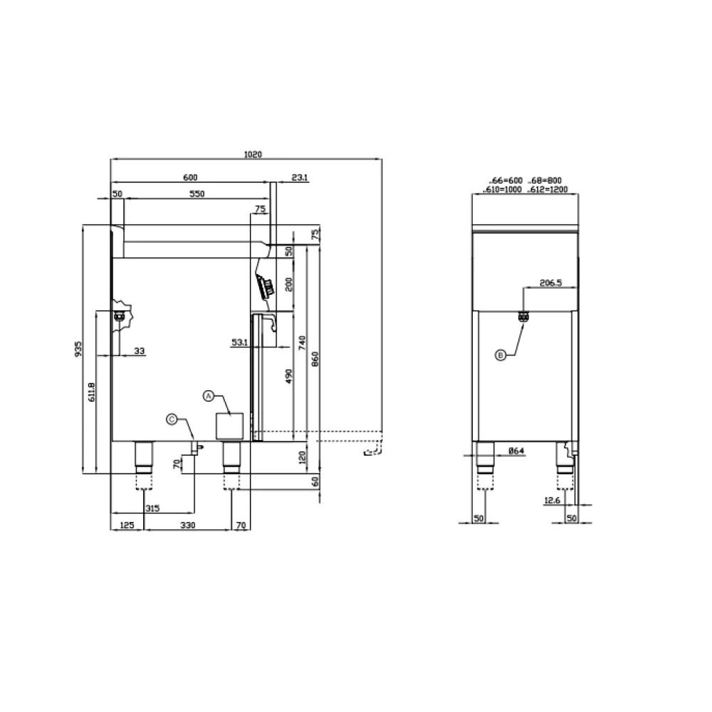 Dujinė viryklė su elektrine orkaite CFM3-612GEMV (06791263)