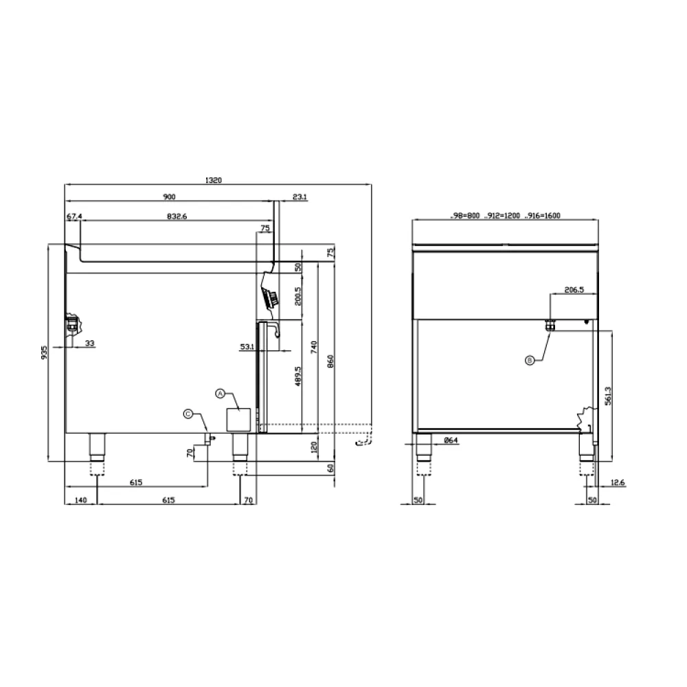 Elektrinė viryklė su orkaite 90 MARINE CFQ4-98ETX (09660831X)