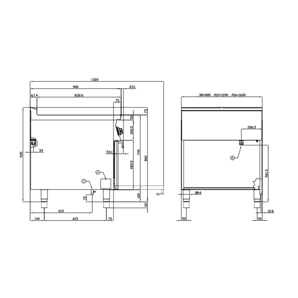 Elektrinė viryklė su orkaite 90 MARINE CFQ6-912ETVX (09661231X)