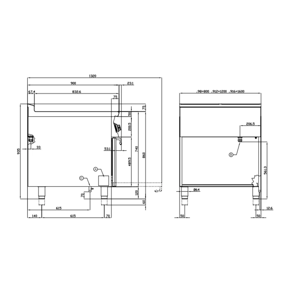 Elektrinė viryklė su orkaite 90 MARINE CFVQ6-912ETVX/V (0980123BX)