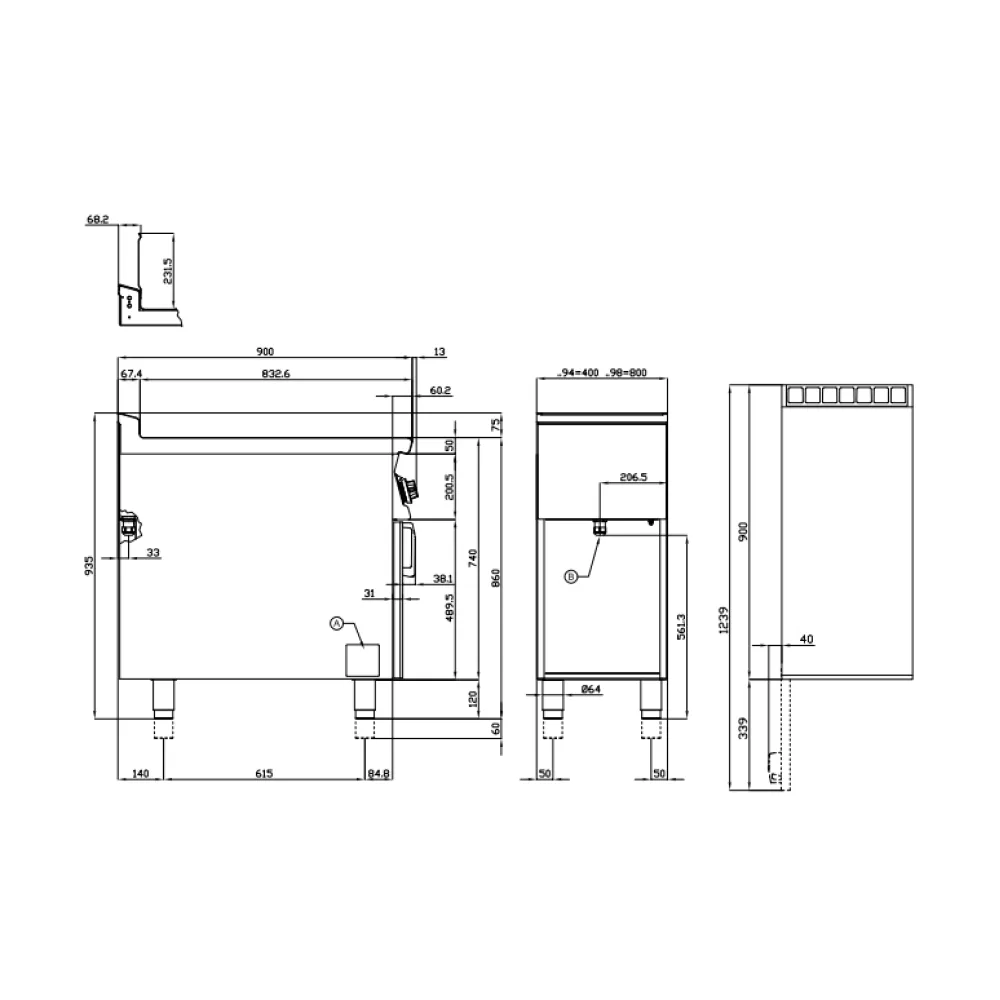 Elektrinė gruzdintuvė su neutraliąja spintele 8+8 L 90 MARINE F2/8-94ETX (09090432X)