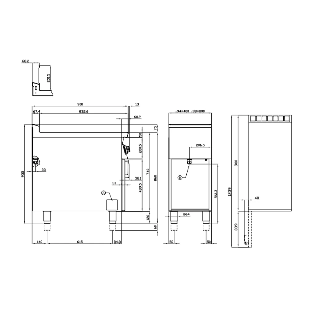 Elektrinė gruzdintuvė su neutraliąja spintele 18+18L 90 MARINE F2/18-98ETX (09090830X)