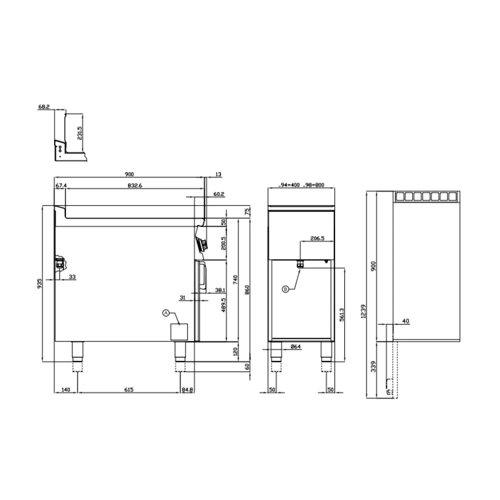 Elektrinė gruzdintuvė su neutraliąja spintele 18+18L 90 F2/18-98ET (09090830)