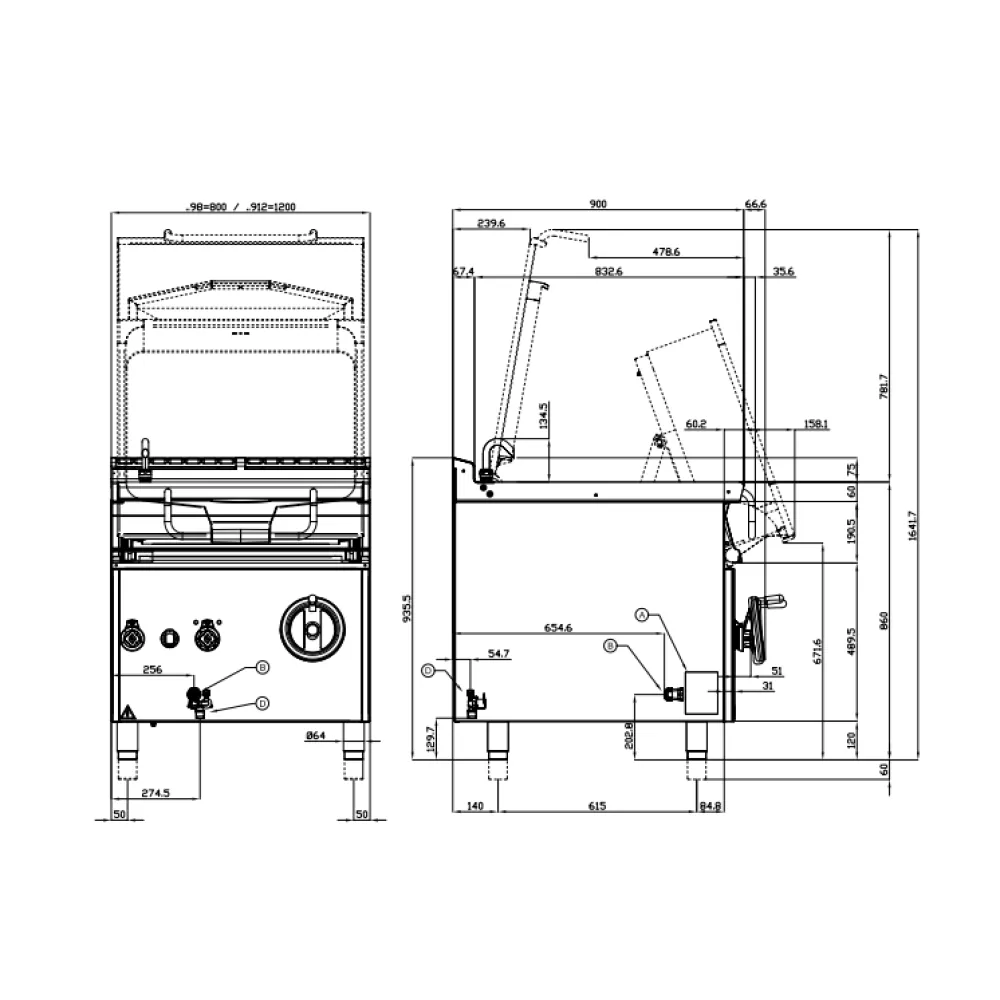 Elektrinė gili keptuvė MANUAL 90 80L BR80-98ET (09130830)