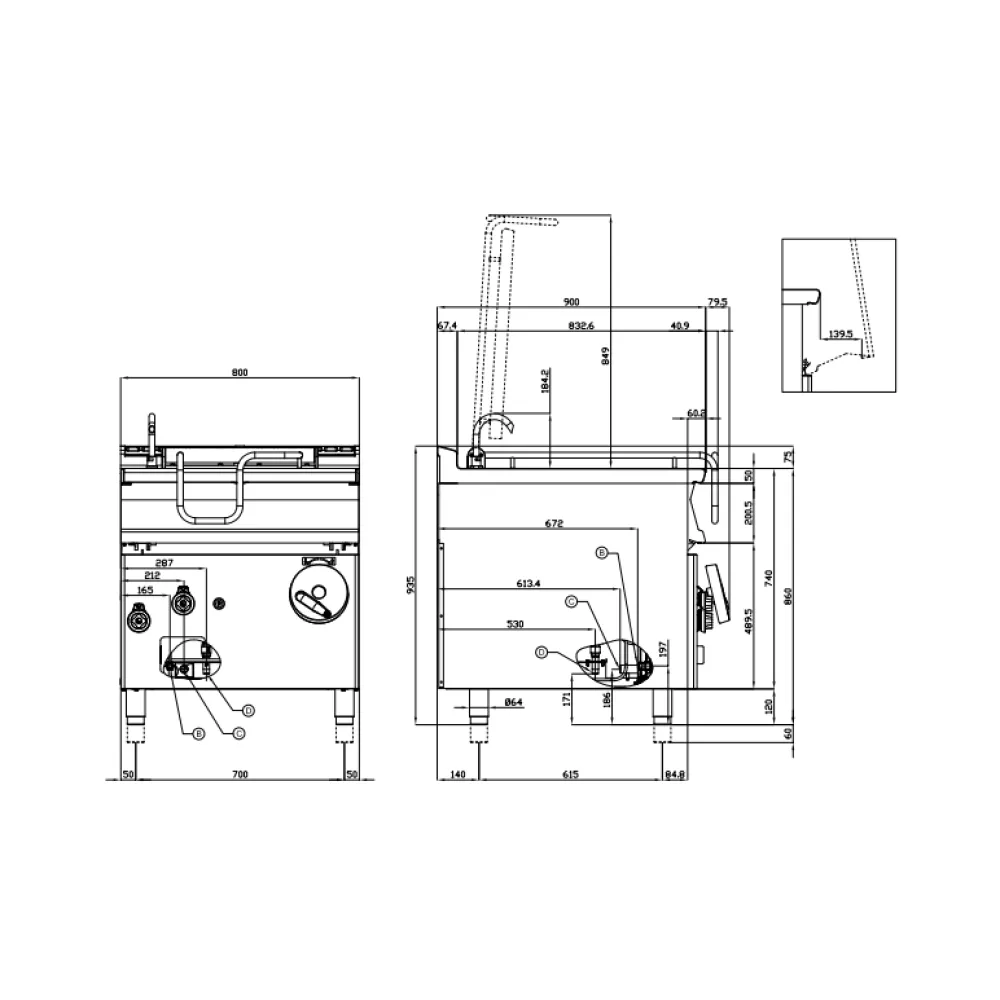 Dujinė apverčiama keptuvė MANUAL 80 l 90 MARINE BR80-98G (09340850)