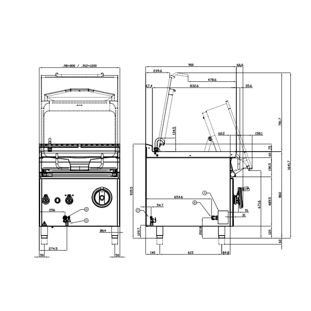 Dujinė apverčiama keptuvė MANUAL 120L 90 BR120-912G (09341250)