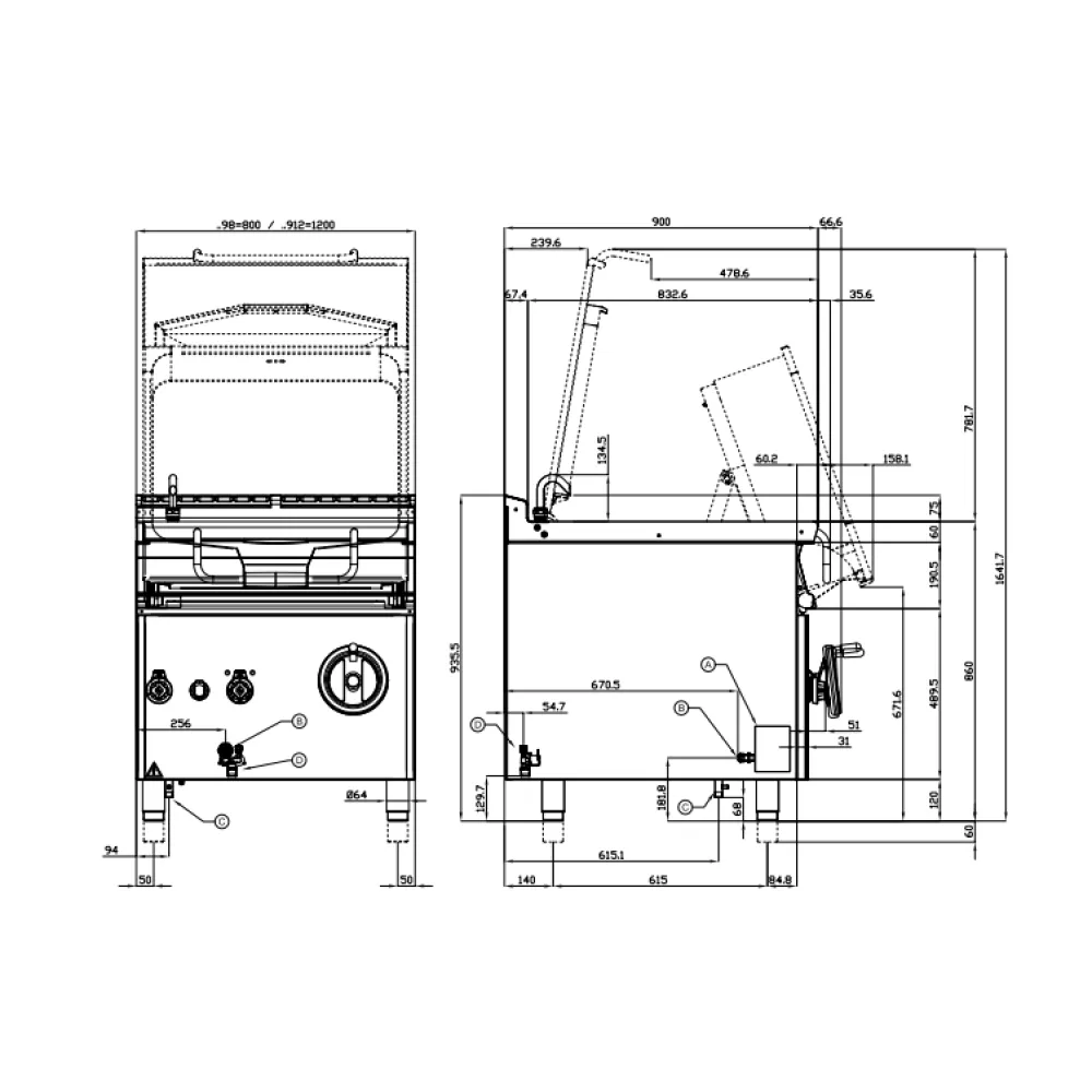 Dujinė apverčiama keptuvė AUTOMATIC 80L 90 BR80-98G (09340851)