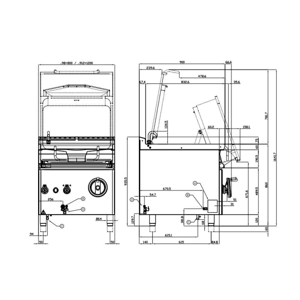 Dujinė apverčiama keptuvė AUTOMATIC 120L 90 BRM120-912G (09341251)