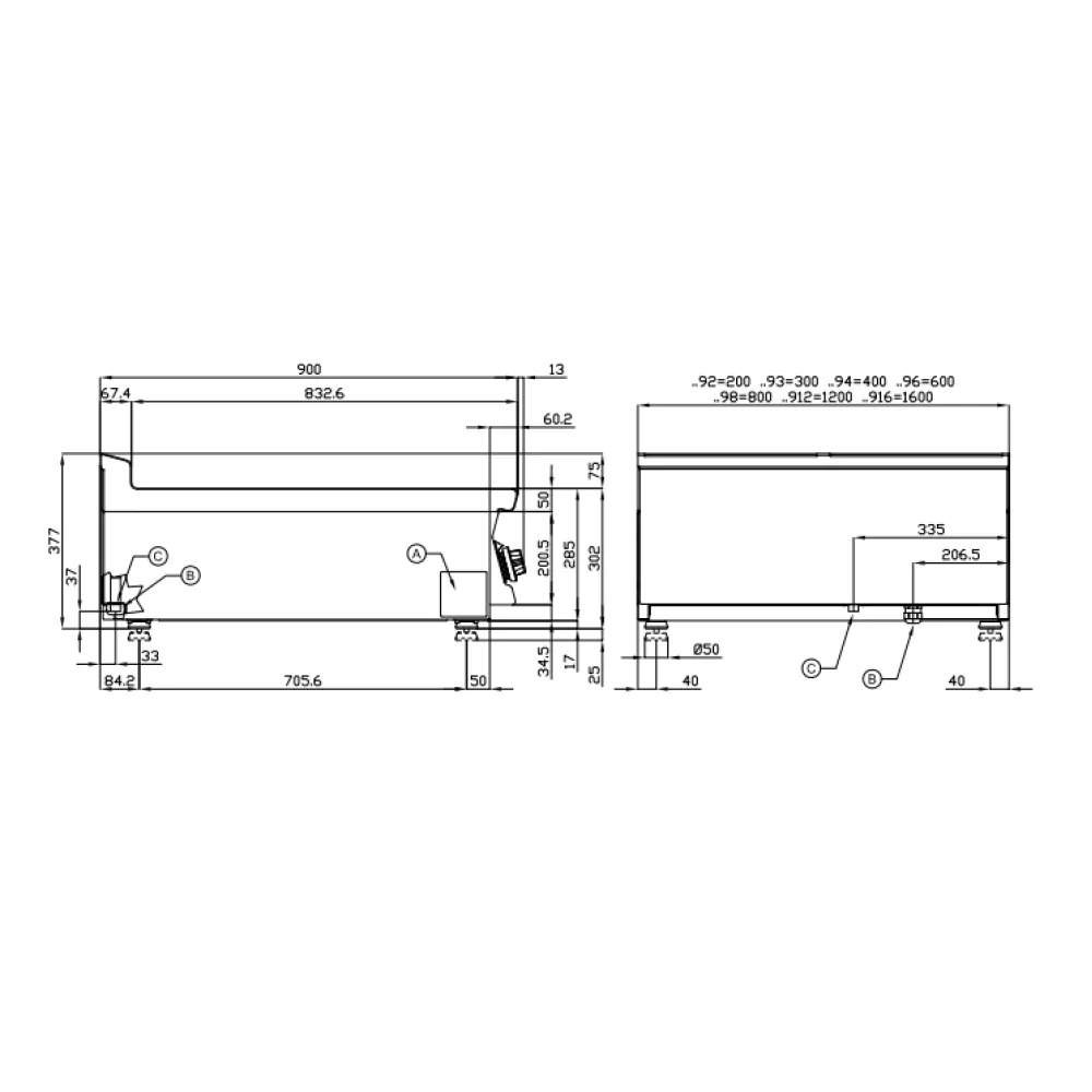 Elektrinė viryklė su stiklo keramikos kaitlente 90 MARINE PCCT-98ETX (19030832X)