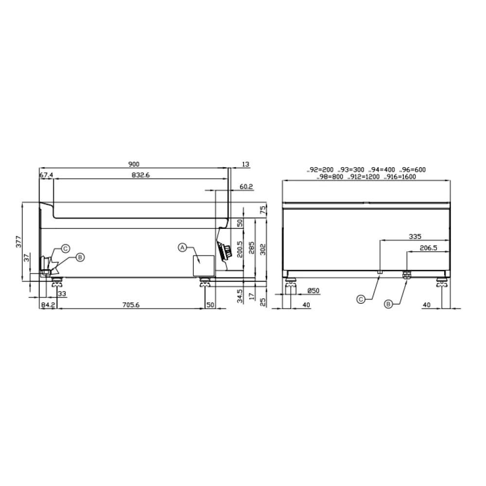Elektrinė kepimo plokštė, lygi 90 MARINE FTLT-98ETX (19060831X)