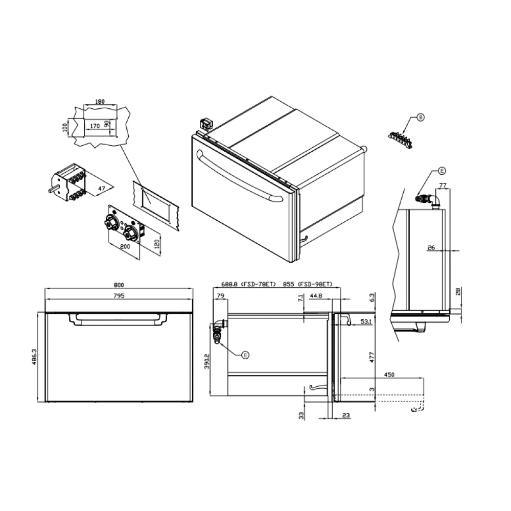 Elektrinė Drop-In orkaitė 90 MARINE FSD-98ETX (28500830X)