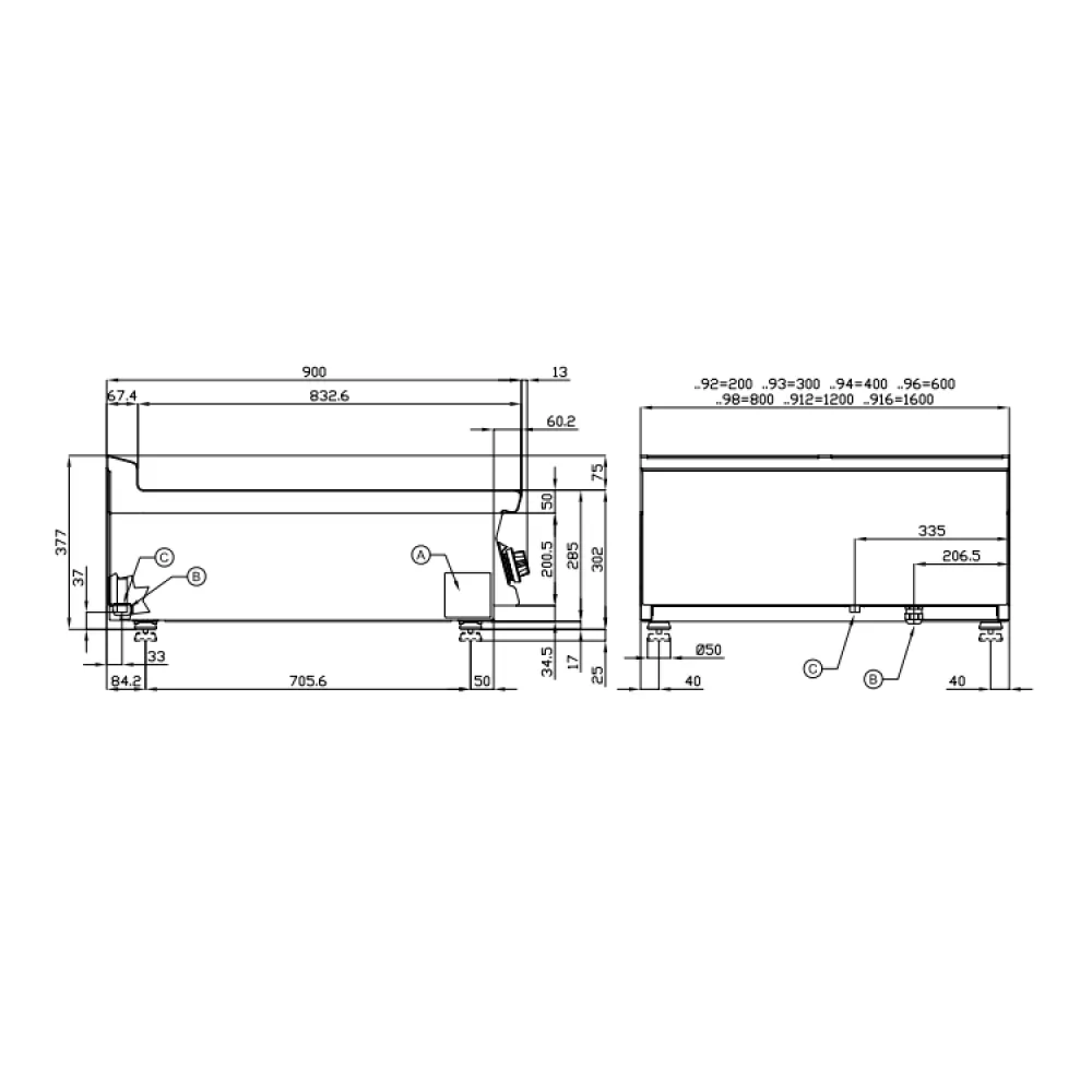 Dujinis grilis 90 CWT-94G (19250450)