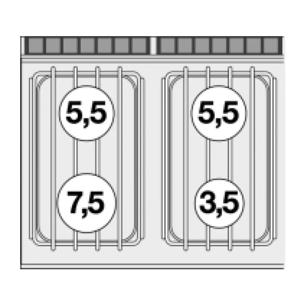 Dujinė viryklė su elektrine orkaite, 4 degikliai 70 CF4-78GPE (08690860)