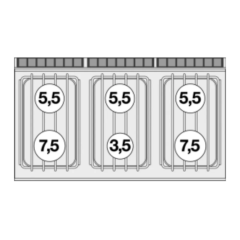 Dujinė viryklė su elektrine orkaite, 6 degikliai 70CF6-712GPE (08691260)
