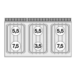 Dujinė viryklė su elektrine orkaite, 6 degikliai 70 CF6-712GPEV