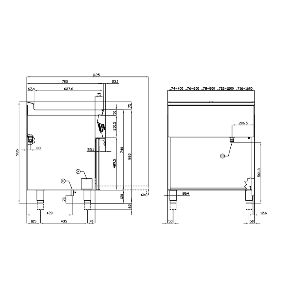 Dujinė viryklė su elektrine orkaite, 6 degikliai 70CF6-712GPE (08691260)