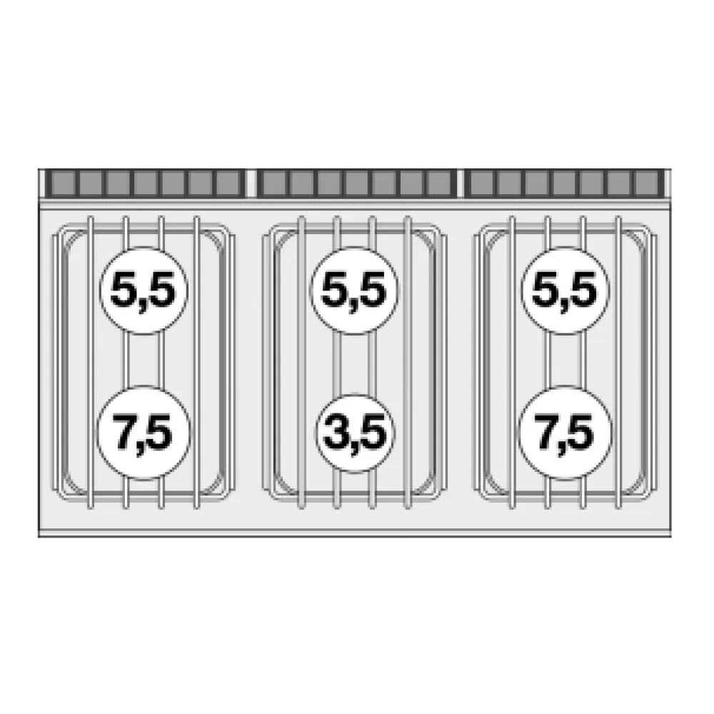 Dujinė viryklė su elektrine orkaite MULTIFUNCTION, 6 degikliai 70 CFV6-712GPEV (08801260)