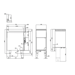 Dujinė gruzdintuvė su neutraliąja spintele 8+8 L 70 F2/8-74G