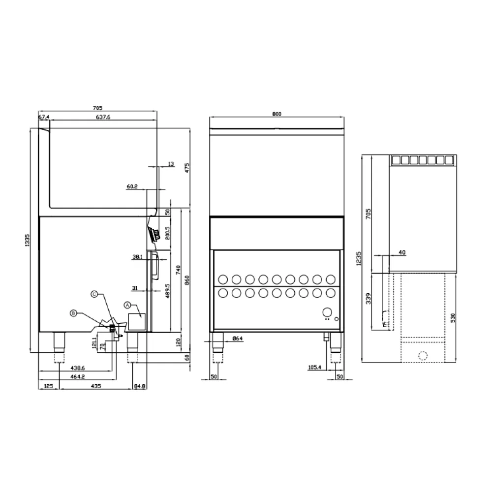 Dujinė gruzdintuvė su neutraliąja spintele 45L 70 F45-78G (08260855)