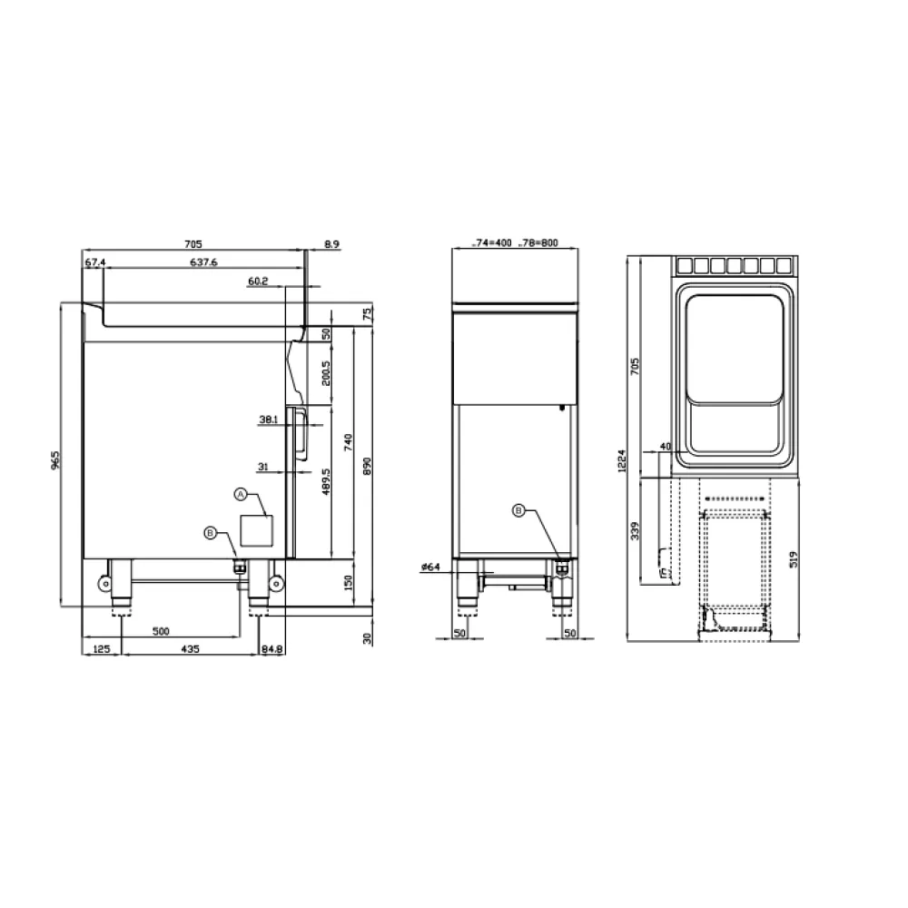 Elektrinė gruzdintuvė su neutraliąja spintele TouchScreen 18L 70 F18-74ETDP (0815A431)