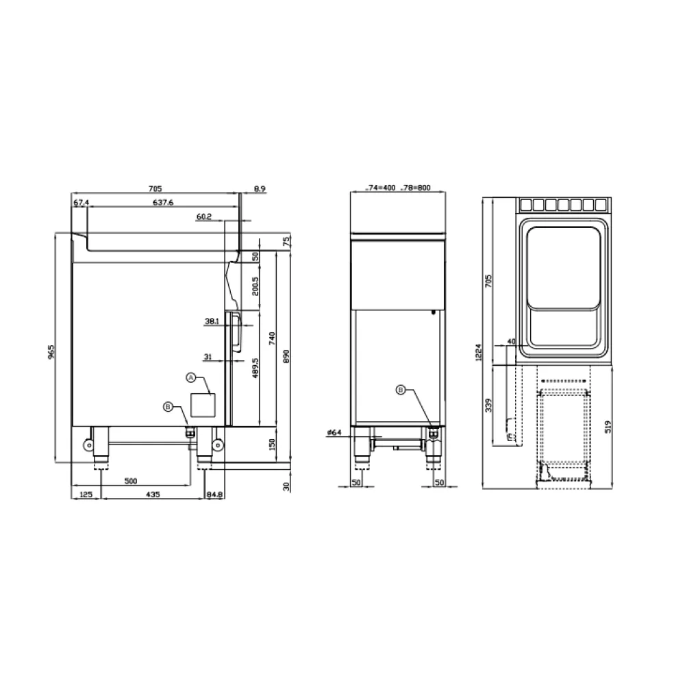 Elektrinė gruzdintuvė su neutraliąja spintele TouchScreen 18+18L 70 F2/18-78ETD (0815A432)